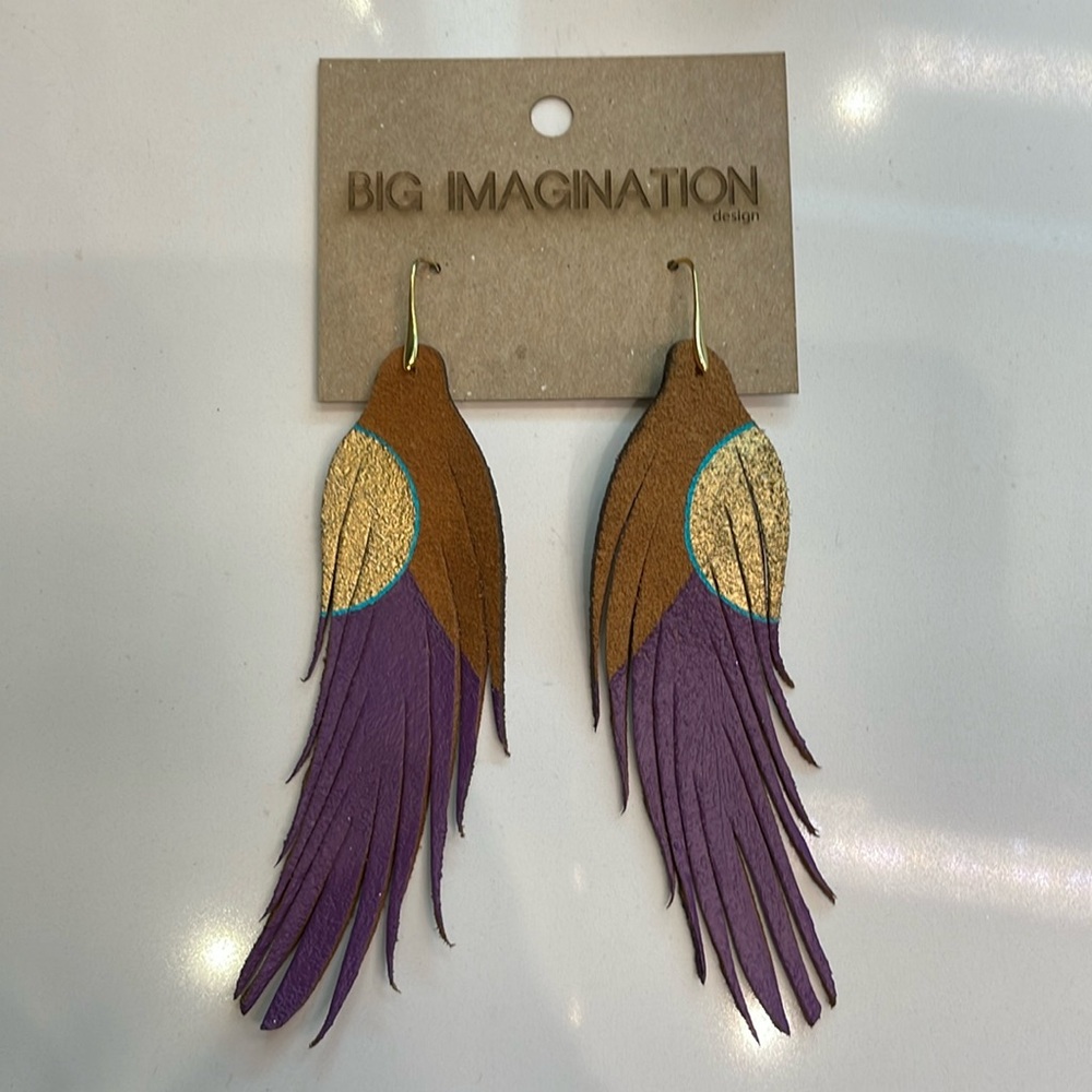 Suede earrings handmade